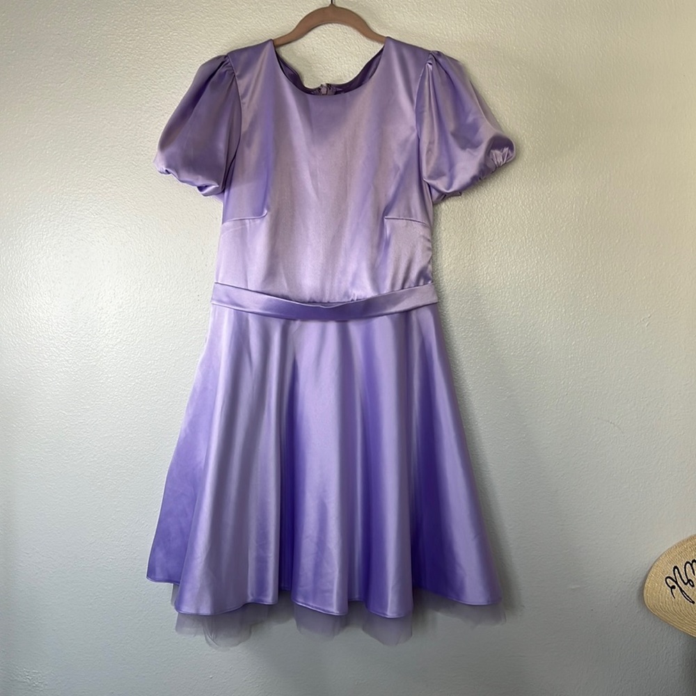 EUC Custom Mommy and Me Lavender Purple Satin Tulle Party Dress sz XL